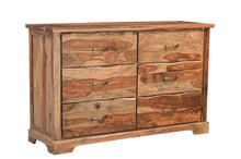 Load image into Gallery viewer, Solid Wood Live Edge Six Drawer Double Dresser - Brown
