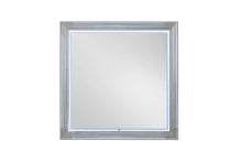 Load image into Gallery viewer, Wood Square Lighted Dresser Mount Framed Mirror - White
