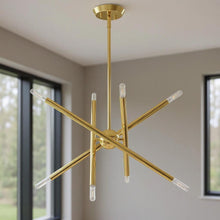 Load image into Gallery viewer, Eight Light Dimmable Chandelier With Shades - Brass
