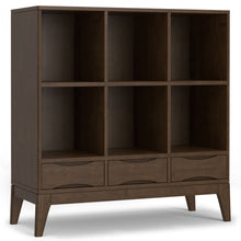 Load image into Gallery viewer, Harper - Low 6 Cube Storage With Drawers - Walnut Brown
