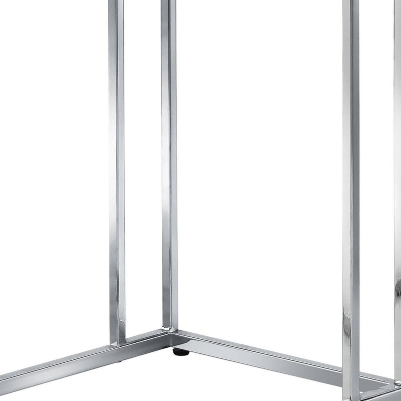 Glass Square End Table - Chrome And Clear