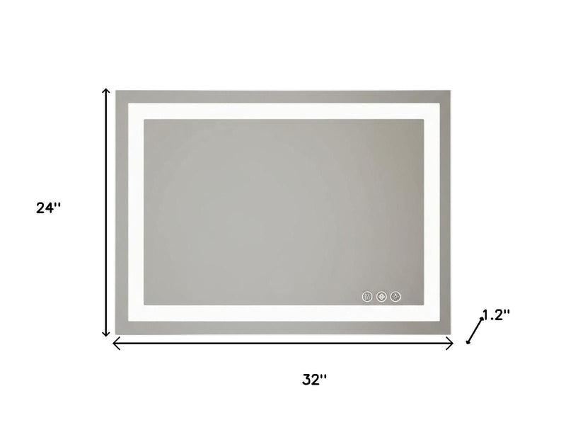 24" Lighted Frameless Bathroom Vanity Mirror - Clear