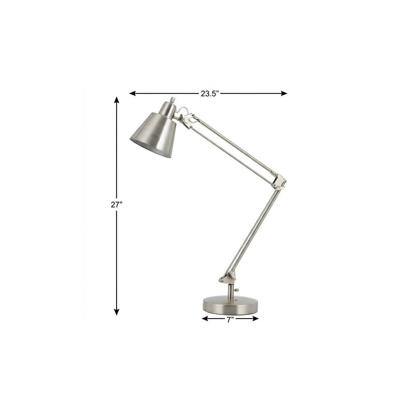 Metal Desk Table Lamp With Nickel Cone Shade - Nickel