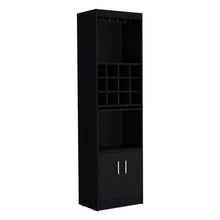 Load image into Gallery viewer, 71" Wood Bar Cabinet With Two Doors - Black
