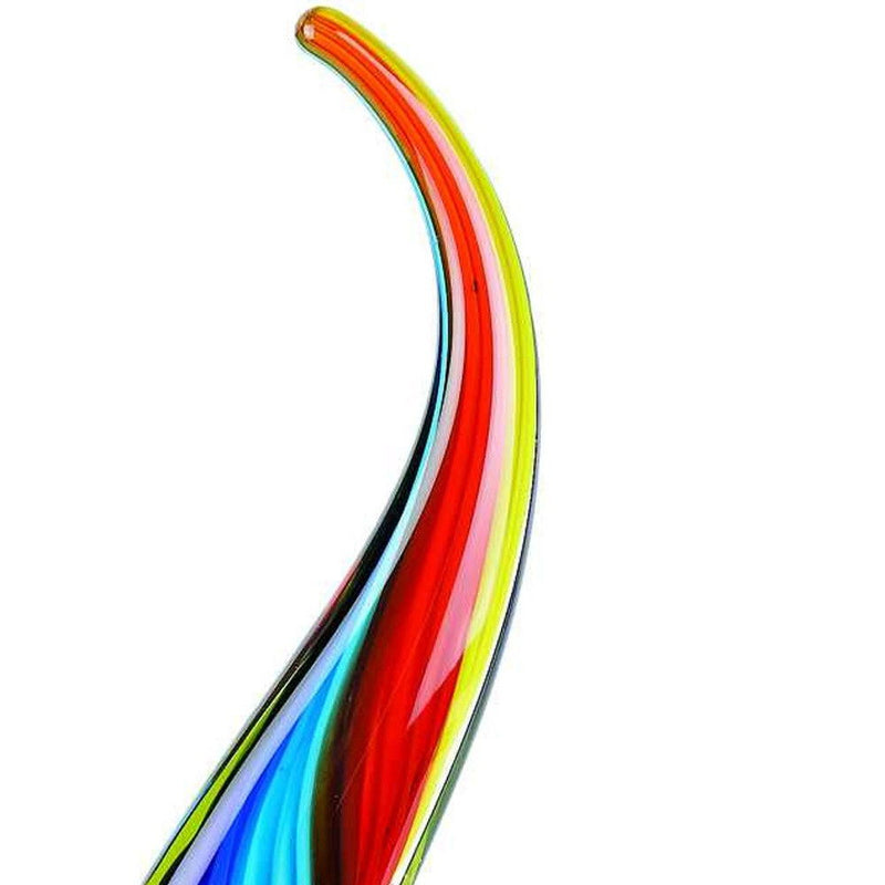 Murano Modern Abstract Tabletop Sculpture - Blue / Red