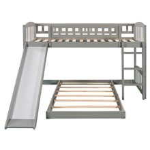 Load image into Gallery viewer, Twin Over Twin Bunk Bed with Slide and Ladder, Gray(OLD SKU :LP000514AAE)
