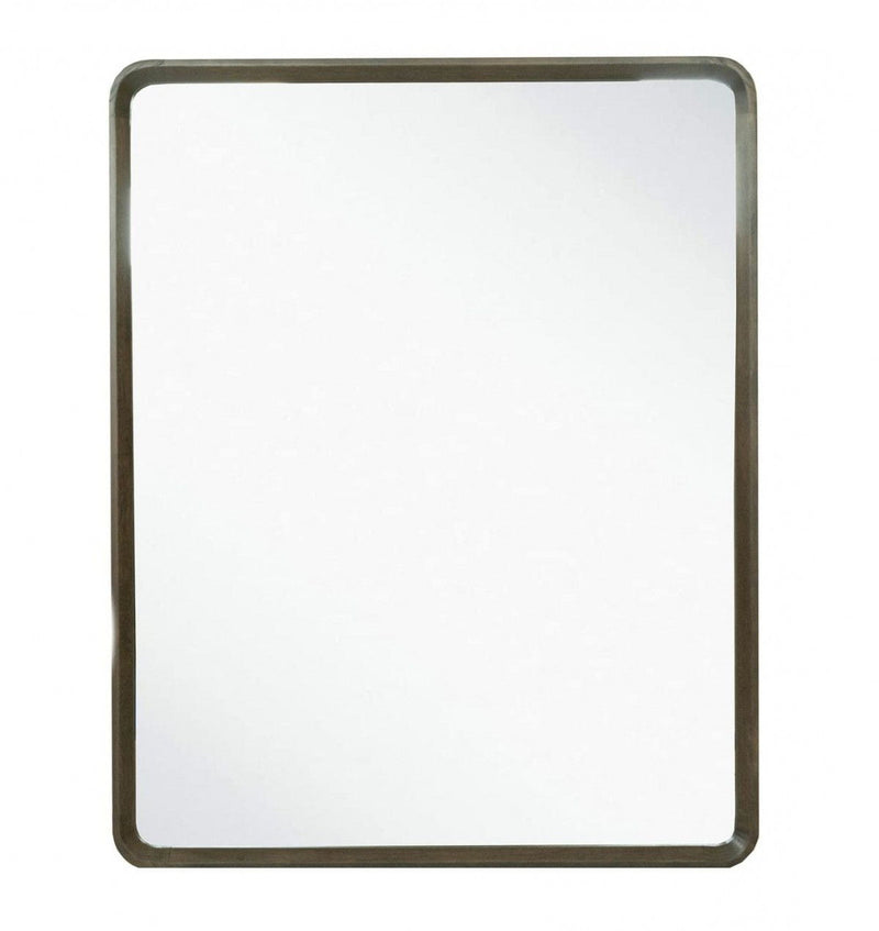 39" Solid Framed Accent Mirror - Dark Brown