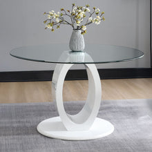 Load image into Gallery viewer, Larry - Glass Top Round Dining Table - White High Gloss
