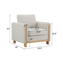 Load image into Gallery viewer, Harmonia - Classic Fabric Upholstered Armchair With Rubber Wood Frame
