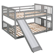 Load image into Gallery viewer, Full Over Full Bunk Bed with Ladder with Slide, Gray (Old SKU :LP000208AAE)
