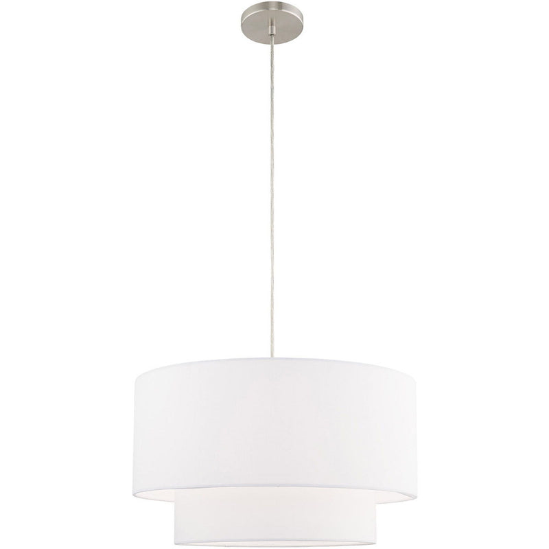 15" Dimmable Chandelier With Shades - Nickel