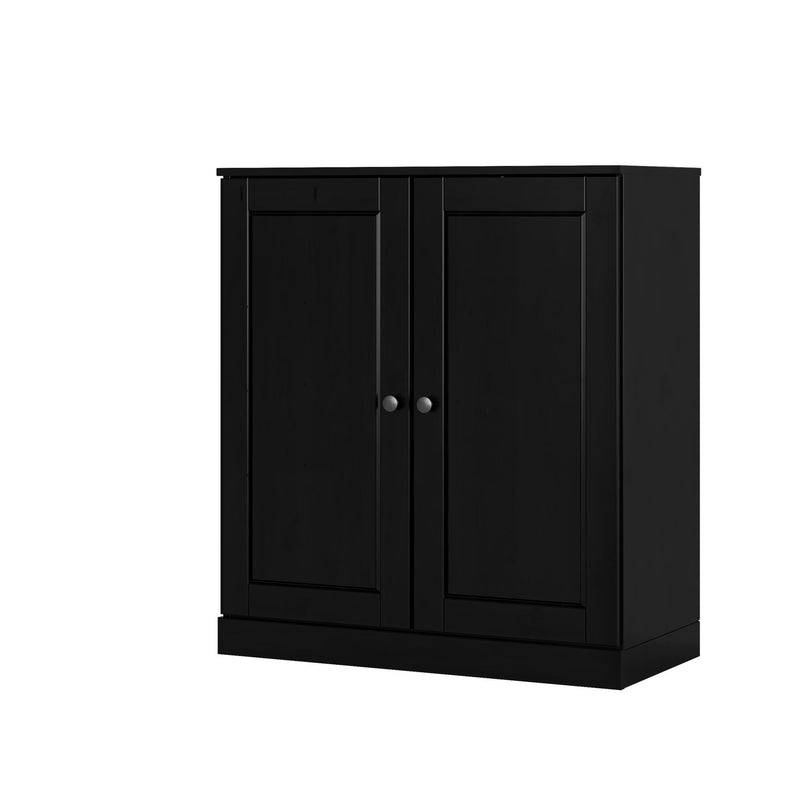 Twenty Pair Solid Woodshoe Storage Cabinet (752361) - Black