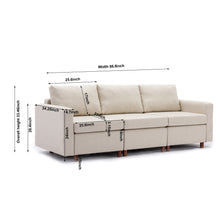 Load image into Gallery viewer, 3 Seat Module Sectional Sofa Couch With 1 Ottoman for living room,Seat Cushion and Back Cushion Non-Removable and Non-Washable,Cream
