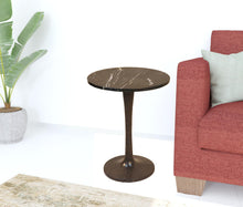 Load image into Gallery viewer, 19" Marble Round End Table - Black
