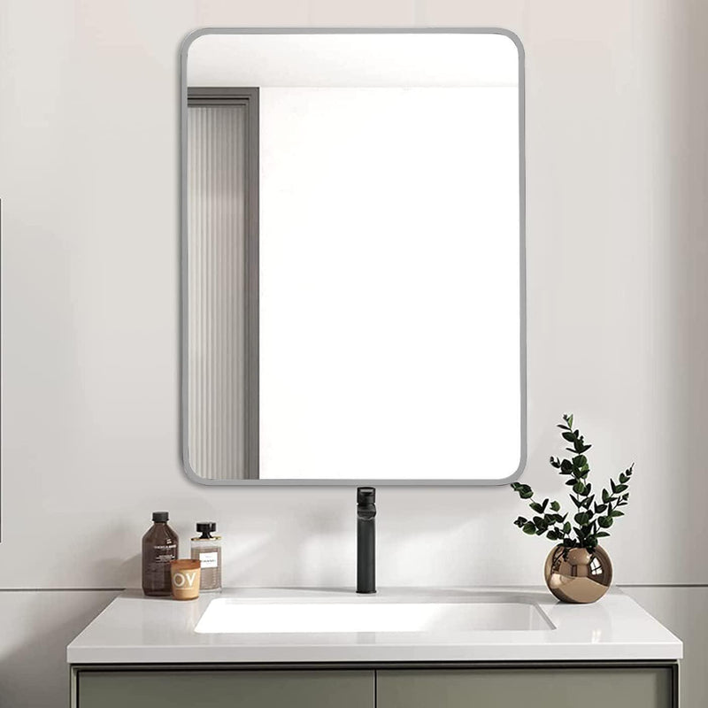 Aluminum Framed Bathroom Vanity Mirror (756059) - Silver