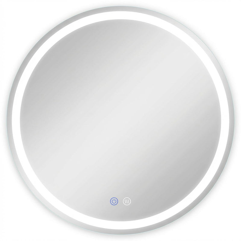 35" Round Frameless Accent Mirror - White