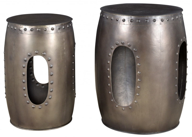 20" Iron Round End Table - Nickel