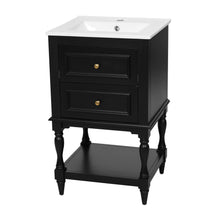 Load image into Gallery viewer, Retro Design Bathroom Vanity With Sink, 2 Drawer Storage Cabinet
