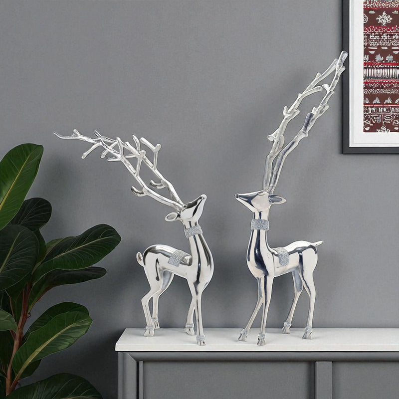 Deer Tabletop Sculpture (Set of 2) - Silver