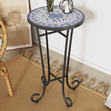 Load image into Gallery viewer, French Country Patio Side Table With Vibrant Tile Top
