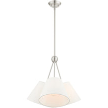 Load image into Gallery viewer, 21'' Three-Light Dimmable Chandelier With Shades - Nickel
