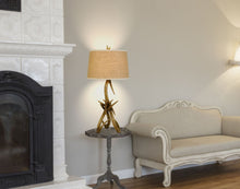Load image into Gallery viewer, Antlers Table Lamp With Brown Empire Shade - Brown
