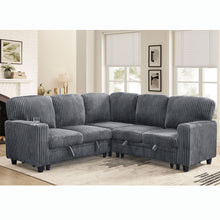 Load image into Gallery viewer, L-Shaped Sofa With Pull Out Sofa Bed With USB
