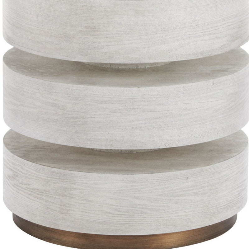 Pedestal End Table - White