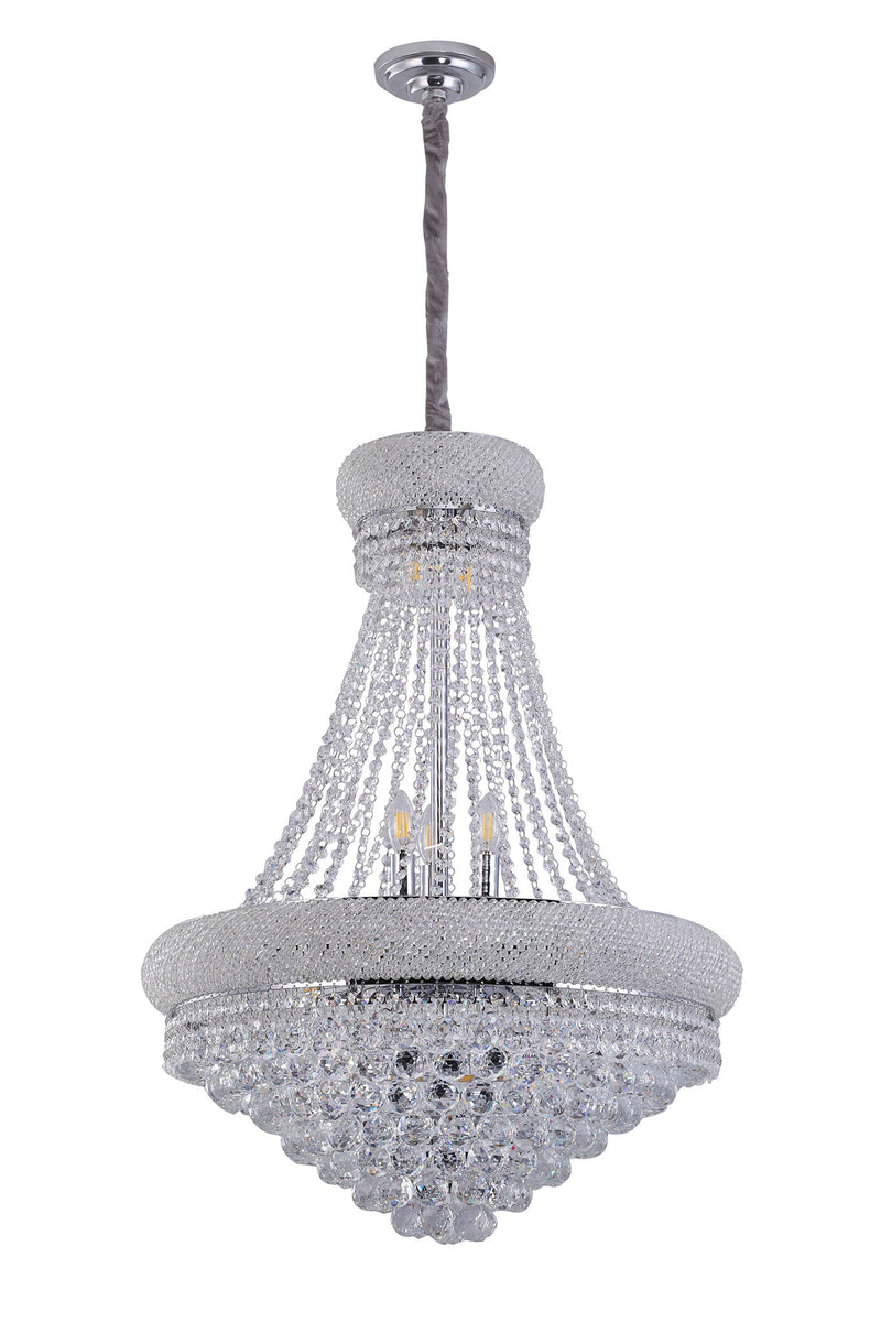 Empire Multi Light Crystal And Metal Dimmable Chandelier - Clear / Silver