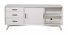 Load image into Gallery viewer, Mahogany Solids Okoume And Veneer Open Shelving TV Stand - White
