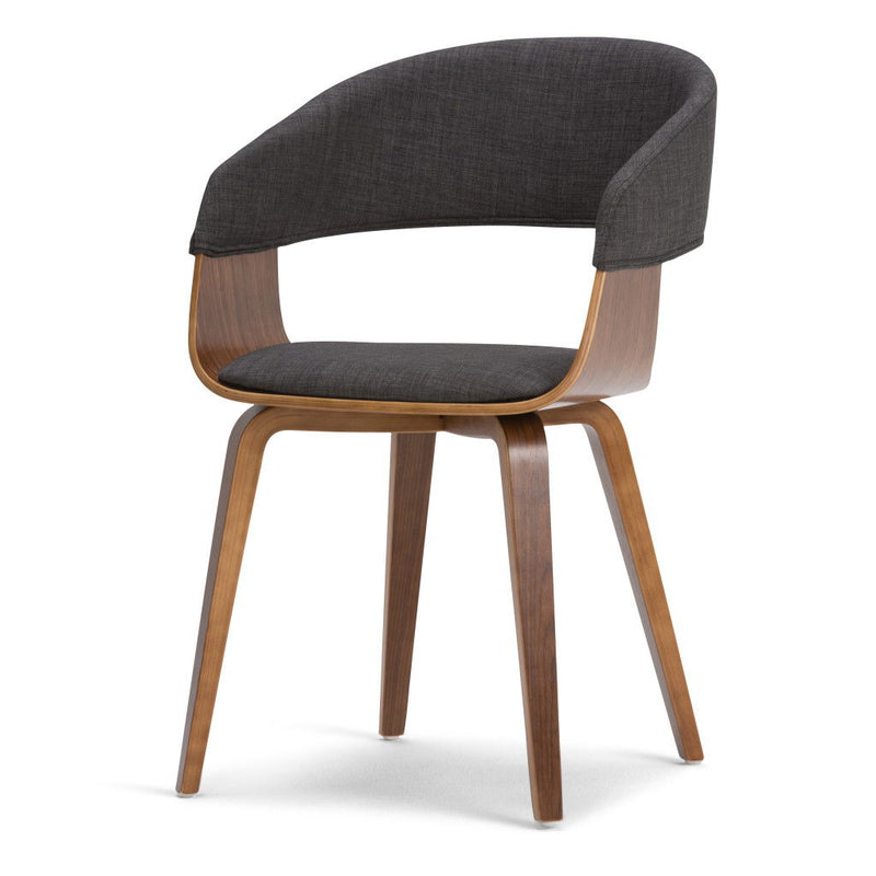 Solid Wood Dining Parsons Chair - Charcoal / Walnut