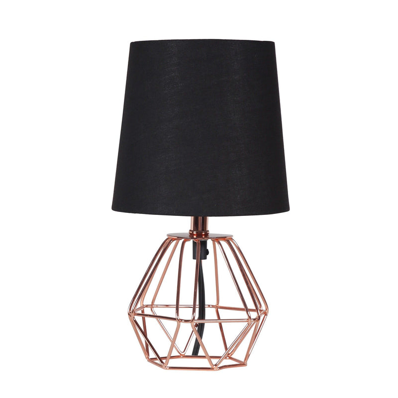 Copper Bedside Table Lamp With Empire Shade - Black
