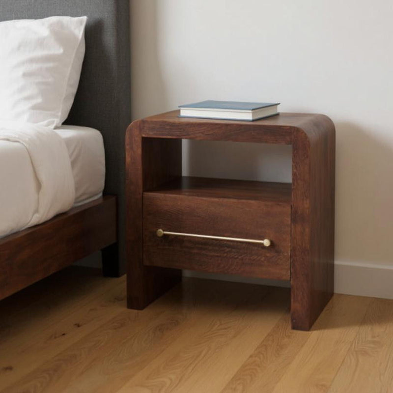 23" Two Drawer Nightstand - Brown