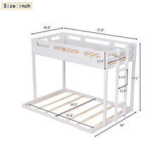 Load image into Gallery viewer, Twin over Full Bunk Bed with Built-in Ladder,White
