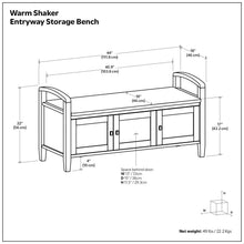 Load image into Gallery viewer, Warm Shaker - Handcrafted Entryway Storage Bench
