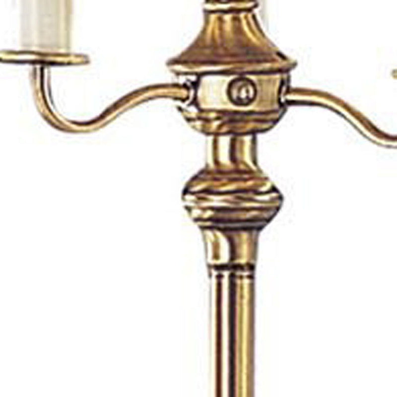 60" Four Light Traditional Shaped Floor Lamp With Beige Square Shade - Bronze