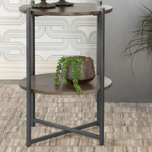 Load image into Gallery viewer, Accent Table With X-Frame And Bottom Shelf - Brown
