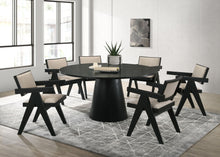 Load image into Gallery viewer, Jasper - 7 Piece Round Dining Room (Set of 7) - Ebony Black
