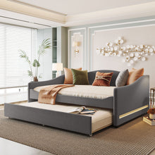 Load image into Gallery viewer, Upholstered Daybed With Light And Trundle
