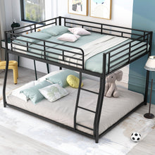 Load image into Gallery viewer, Metal Floor Bunk Bed, Full XL over Queen, Black
