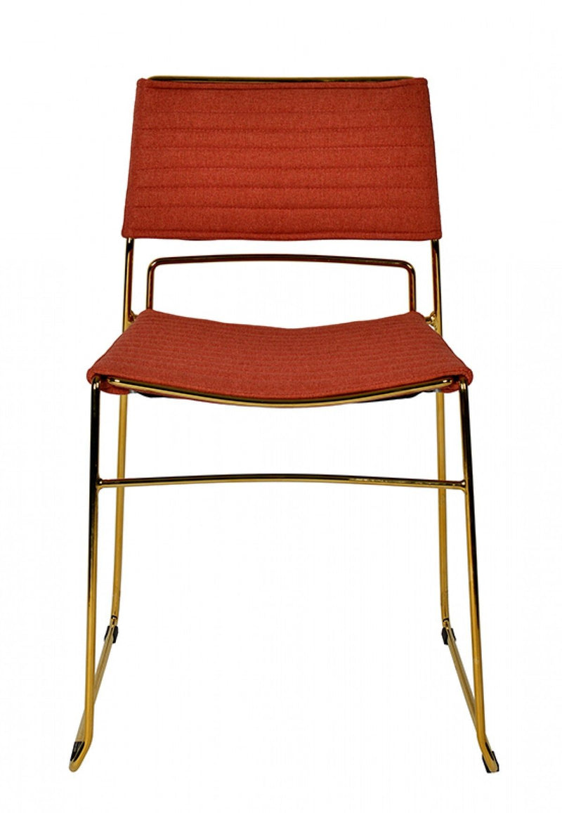Upholstered Fabric Dining Chairs (Set of 2) - Salmon