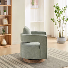 Load image into Gallery viewer, Swivel Accent Open Back Barrel Chair With Weathered Base
