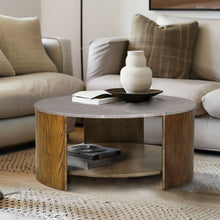 Load image into Gallery viewer, Keegan - Round Coffee Table With Shelf - Oak
