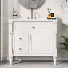 Load image into Gallery viewer, Freestanding Bathroom Vanity With Sink, Adjustable Shelf, Flip Drawer
