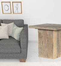 Load image into Gallery viewer, Solid Wood Square End Table - Brushed Ivory
