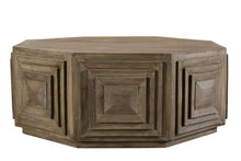 Load image into Gallery viewer, Octagonal Nested Square Carved Coffee Table - Brown
