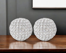 Load image into Gallery viewer, Decorative Orb Tabletop Sculptures (Set of 2) (373745) - Clear / Silver
