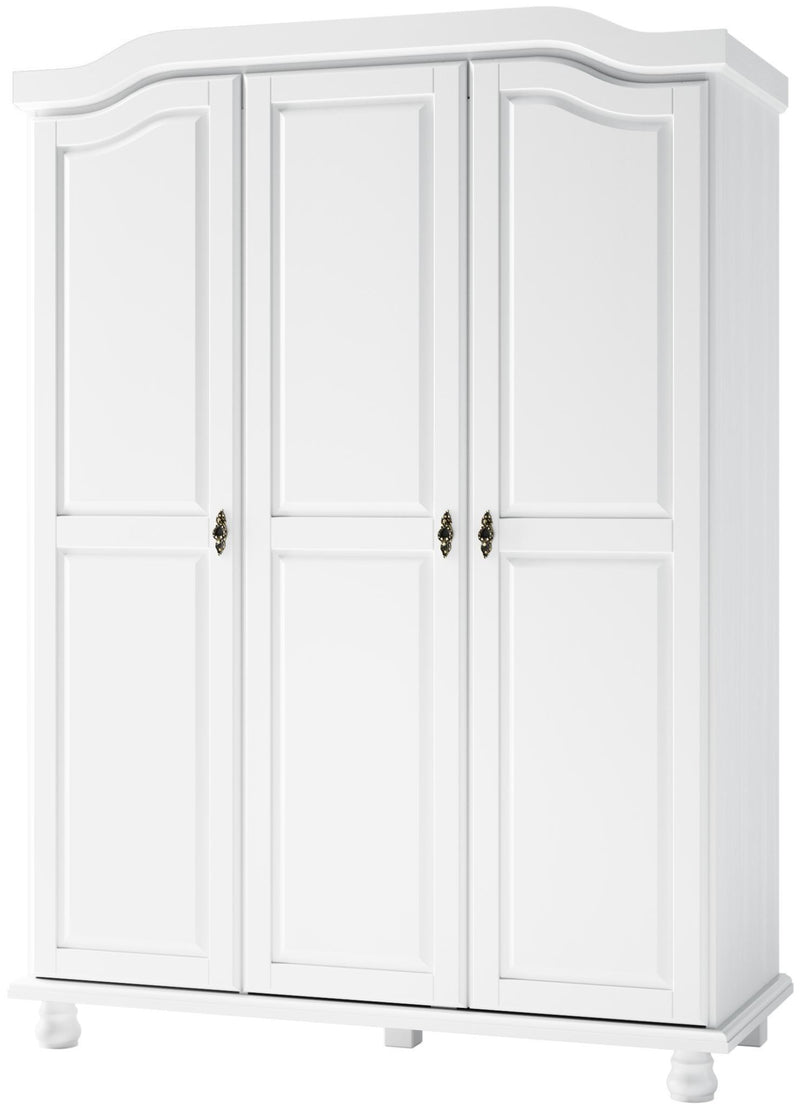 Solid Wood Three Door Combo Dresser (764723) - White