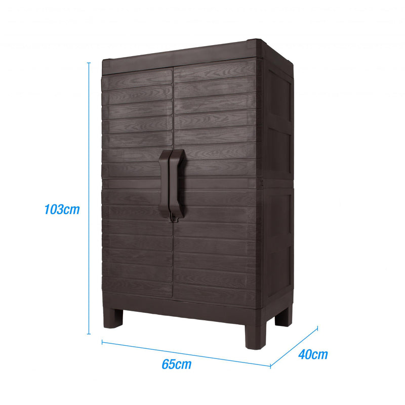 Plastic Square Accent Cabinet With Two Doors (738475) - Espresso
