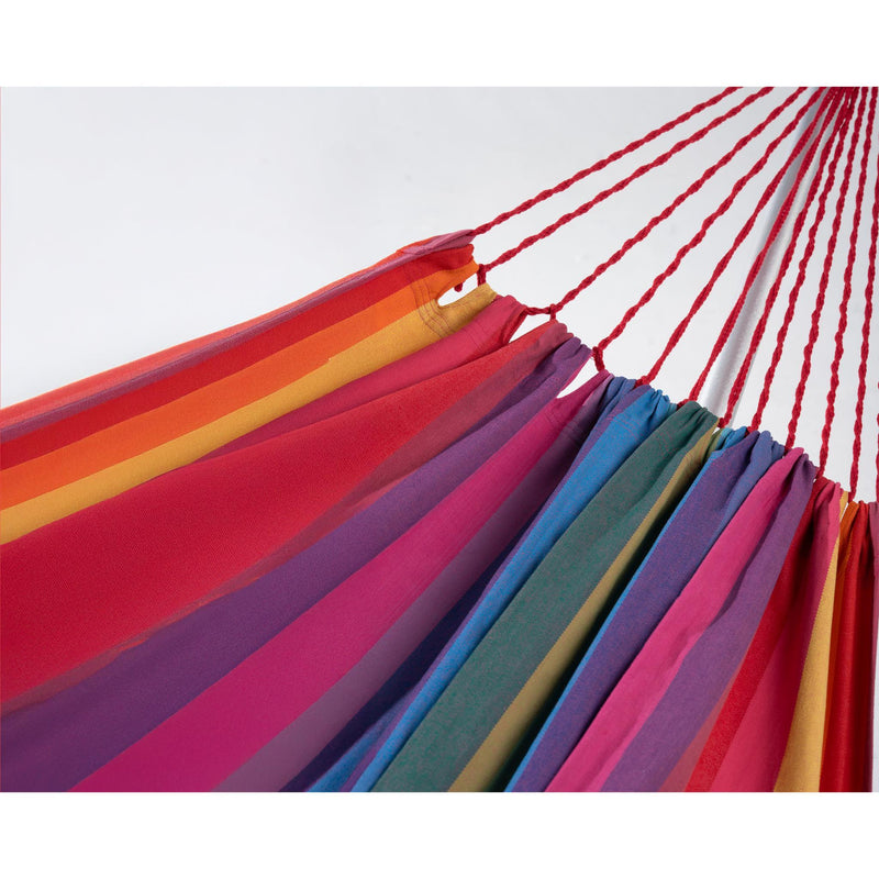 Striped Single Spreader Bar Hammock - Pink Lavender Red And Yellow